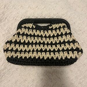 Black and Cream Woven Handbag